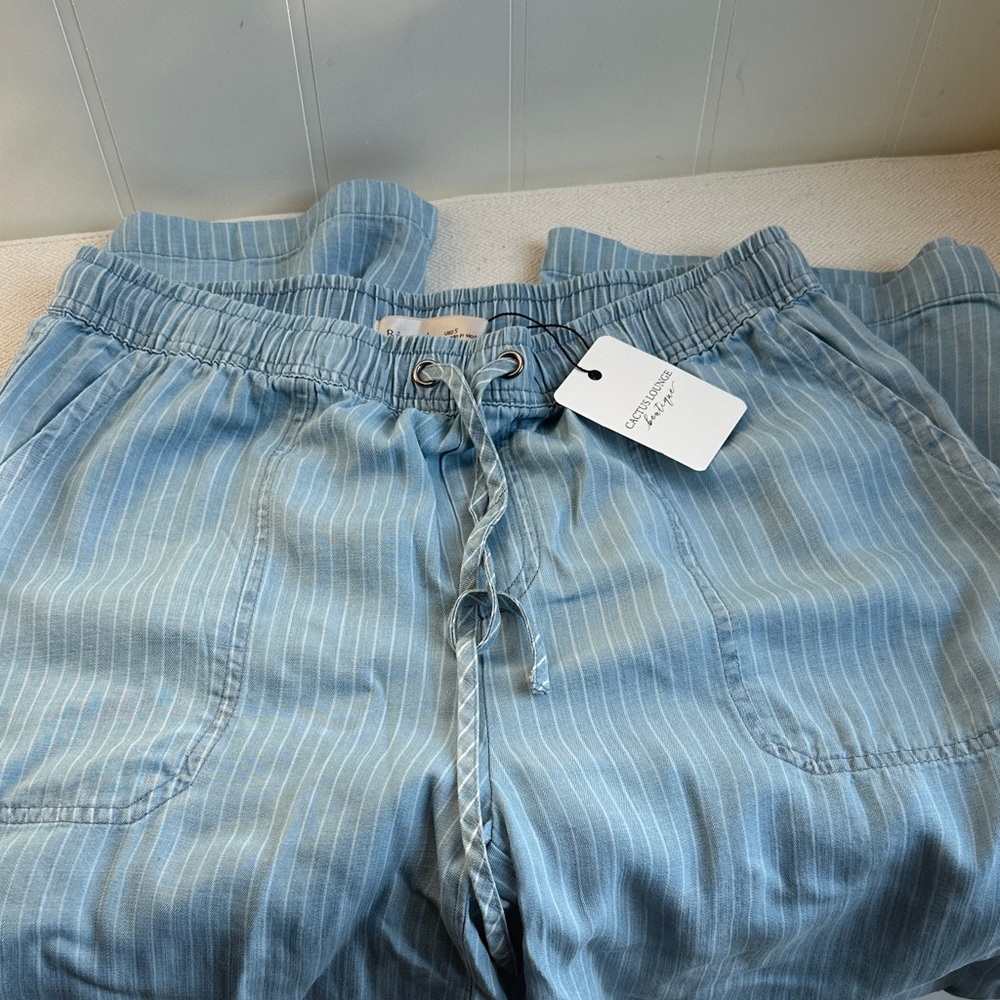 BE COOL Light Blue Striped Pants